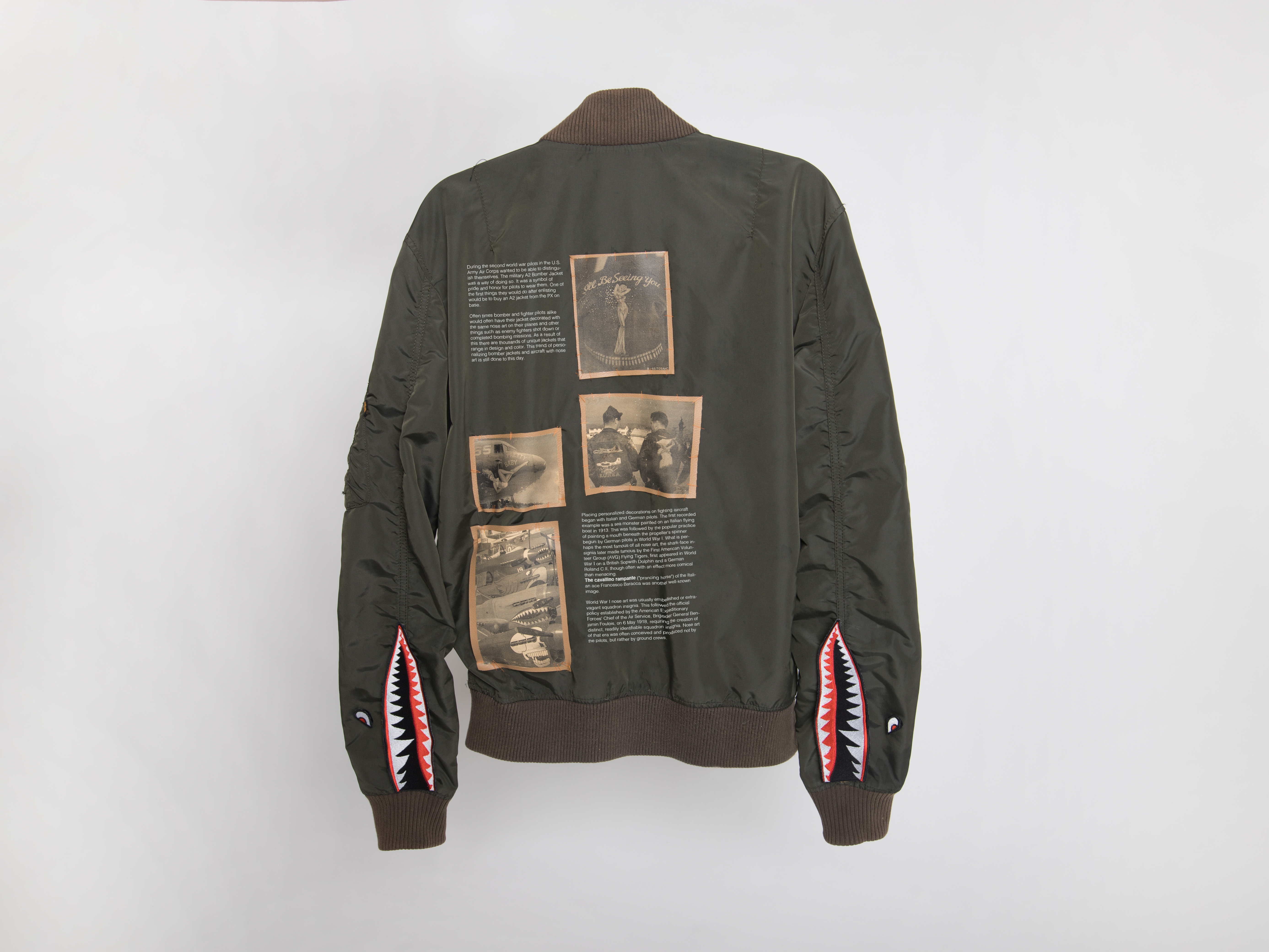 Leather army sale bomber jacket